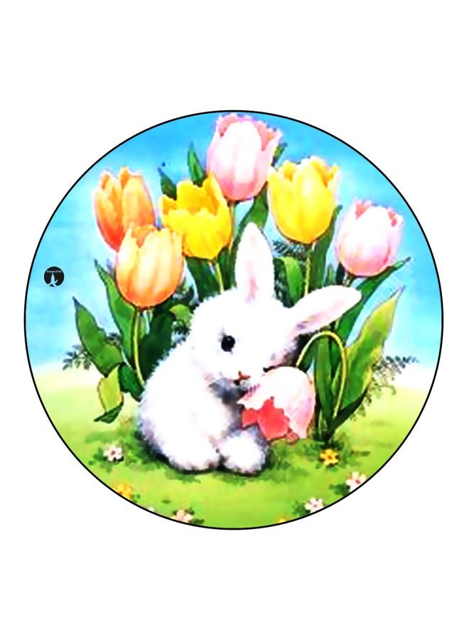 بي بي مغناطيس ثلاجة مُزين بطبعة زهور أخضر/ أبيض/ وردي 5.5سم - Image 1