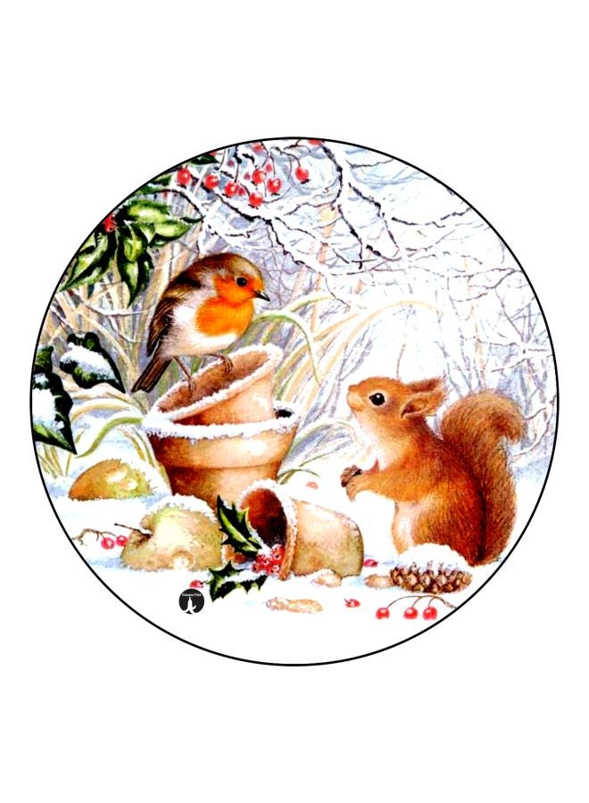 بي بي مغناطيس لتزيين الثلاجة مزين بطبعات أبيض/بني/أخضر 5.5سم - Image 1