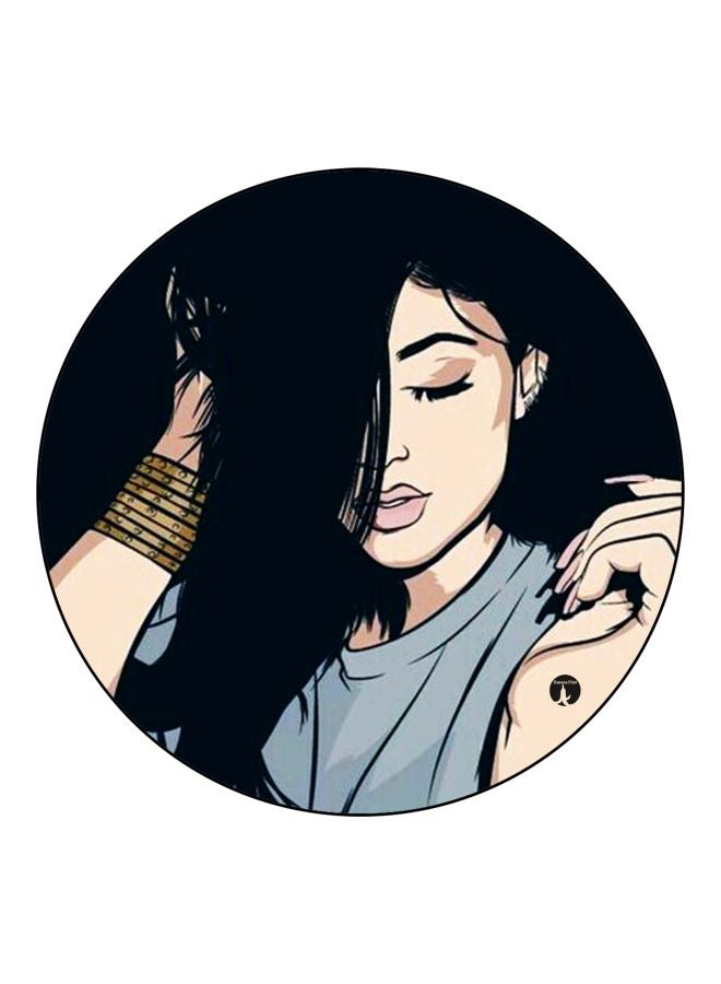 بي بي مغناطيس ثلاجة مُزين بطبعة لفتاة بيج / أسود/أزرق 5.5سم - Image 1