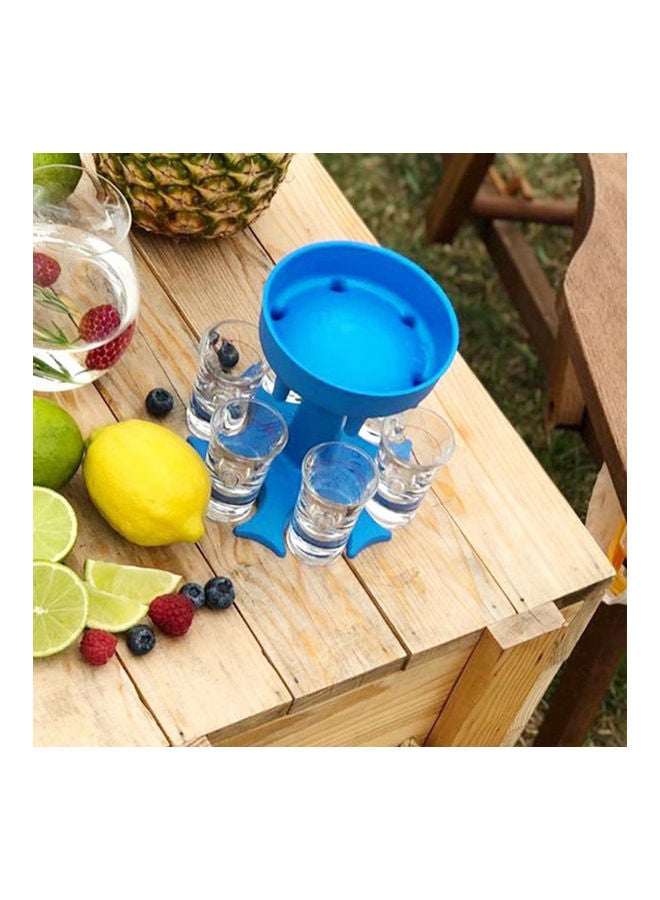 Shot Glass Dispenser With 6 Cups Blue/Purple/Yellow - Image 2