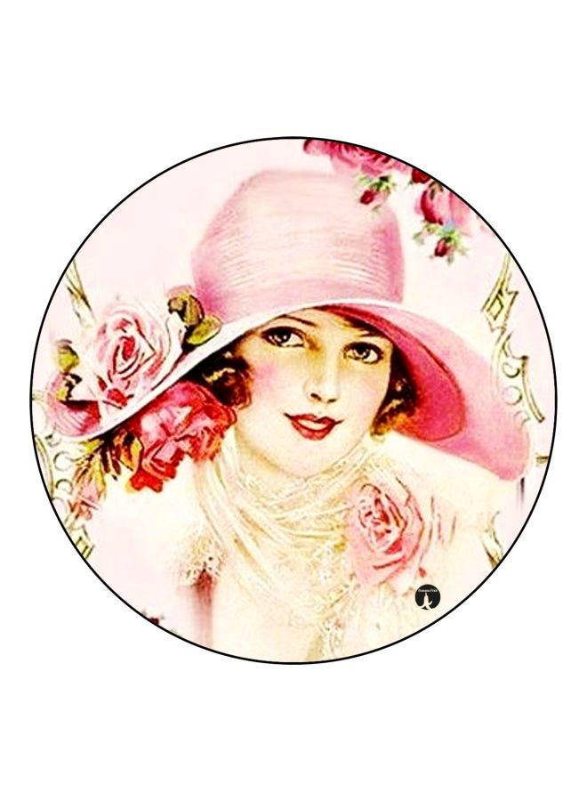 BP Girl Printed Fridge Magnet Beige/Pink/Green 5.5cm - Image 1