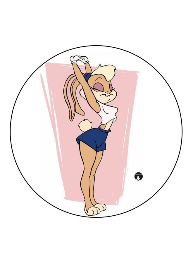 مغناطيس ثلاجة مُزين بطبعة بتصميم كرتوني وردي/ أبيض/ بني 5.5سم