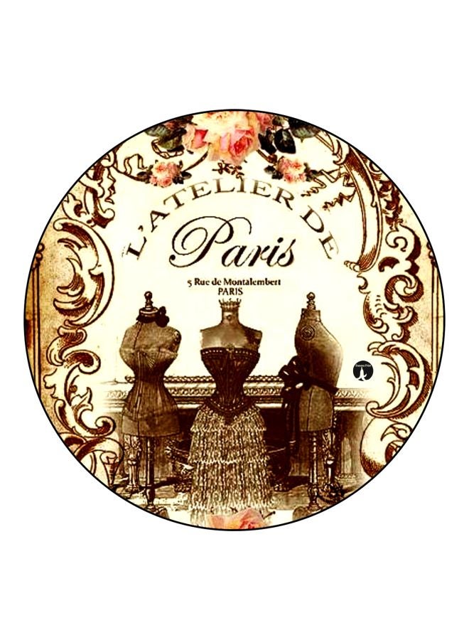 BP L'atelier De Paris Printed Fridge Magnet Beige/Brown/Pink 5.5cm - Image 1