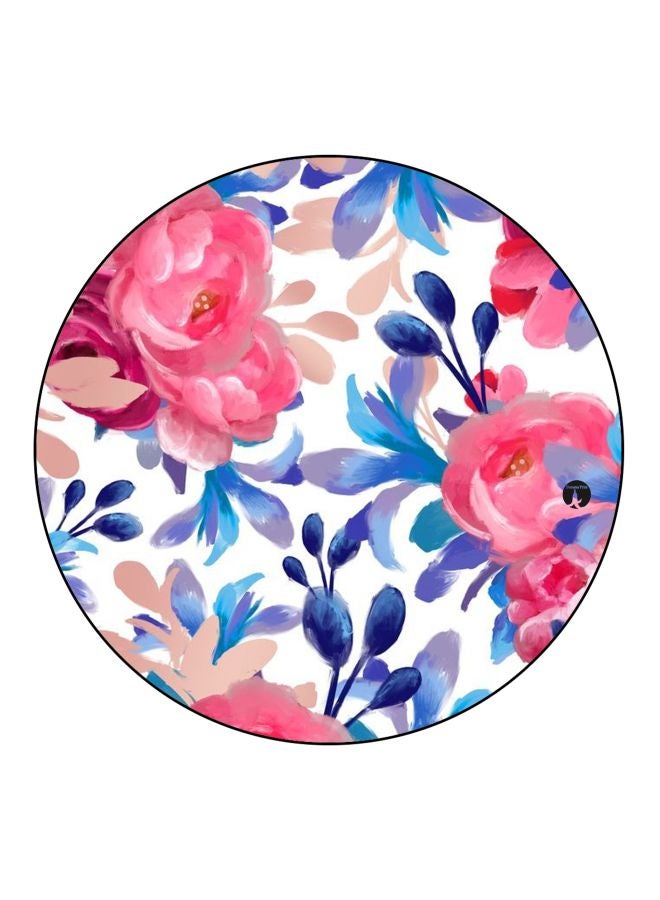 بي بي مغناطيس ثلاجة خشب مُزين بطبعة ورود وردي/أبيض/ أزرق 5.5سم - Image 1