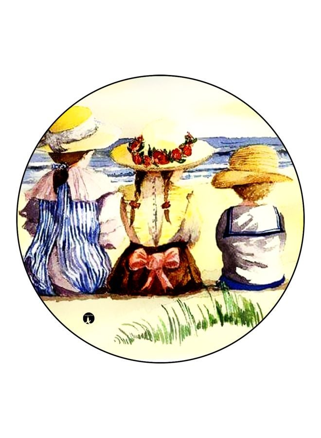 BP Beach Printed Fridge Magnet Beige/Blue/Red 5.5cm - Image 1