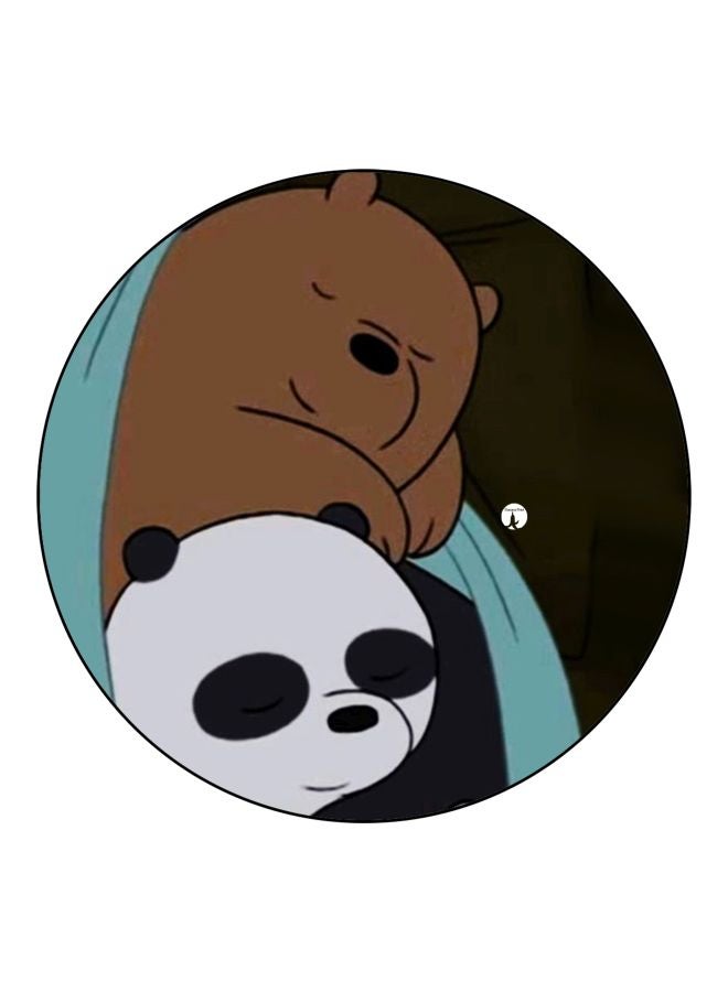 بي بي قطعة مغناطيس للثلاجة مزينة برسمة مستوحاة من مسلسل الرسوم المتحركة "The Bare Bears" أسود/ بني/ أبيض 5.5سم - Image 1