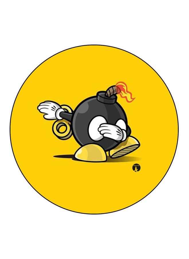 Bomb Printed Fridge Magnet Yellow/Black 5.5cm