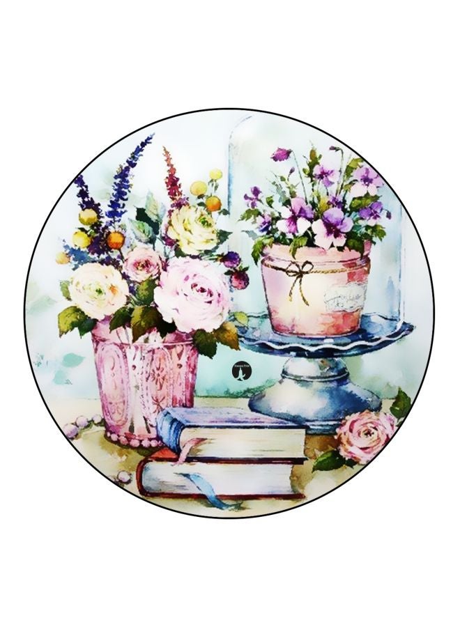 بي بي مغناطيس ثلاجة مُزين بطبعة زهور أزرق/ وردي/ أخضر 5.5سم - Image 1