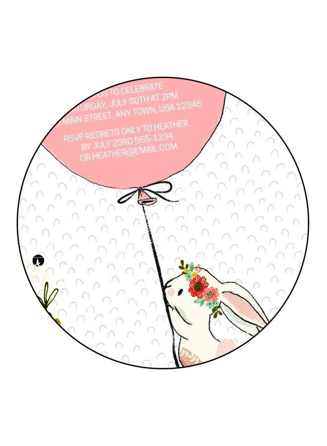 مغناطيس ثلاجة مُزين بطبعة أرنب أبيض/ وردي/ بيج 5.5سم