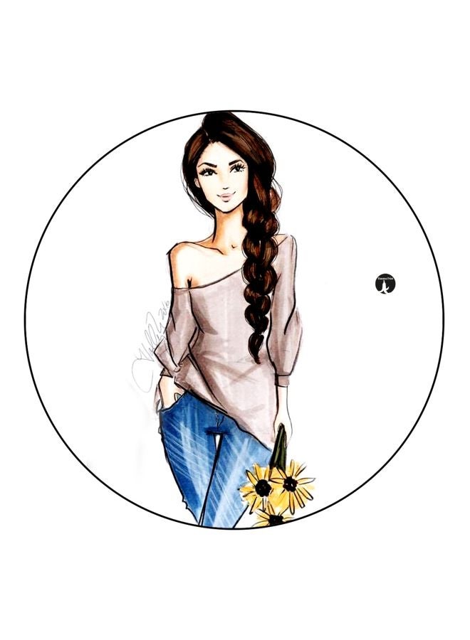 بي بي مغناطيس ثلاجة مُزين بطبعة أنمي أبيض/أزرق/أصفر 5.5سم