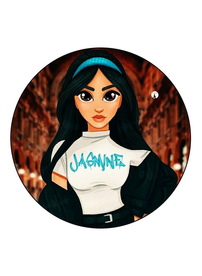 BP Cartoon Girl Printed Fridge Magnet Black/White/Brown 5.5cm - Image 1