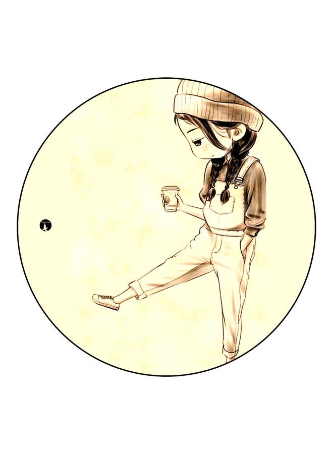 BP Girl Printed Fridge Magnet Beige/Brown 5.5cm  - Image 1