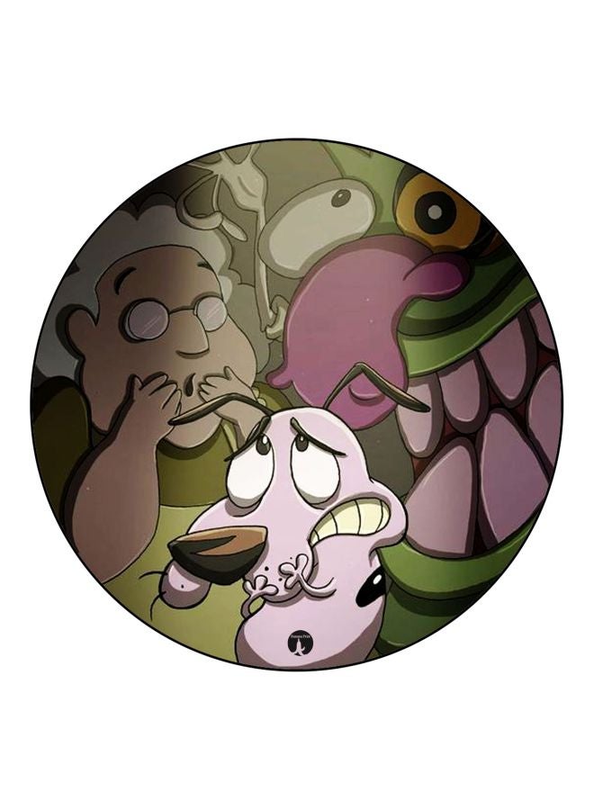 بي بي مغناطيس ثلاجة بطبعة المسلسل الكرتوني Courage The Cowardly Dog أخضر/ بيج/ أرجواني 5.5سم - Image 1