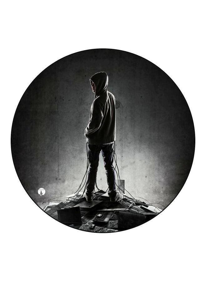 بي بي مغناطيس لتزيين الثلاجة مزين بطبعات رمادي/أسود - Image 1