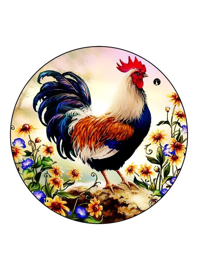 BP Hen Printed Fridge Magnet Beige/Blue/Red 5.5cm - Image 1