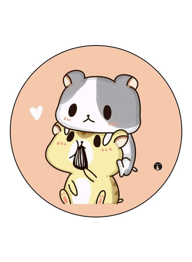 BP Cat Printed Fridge Magnet Pink/Yellow/Grey 5.5cm - Image 1