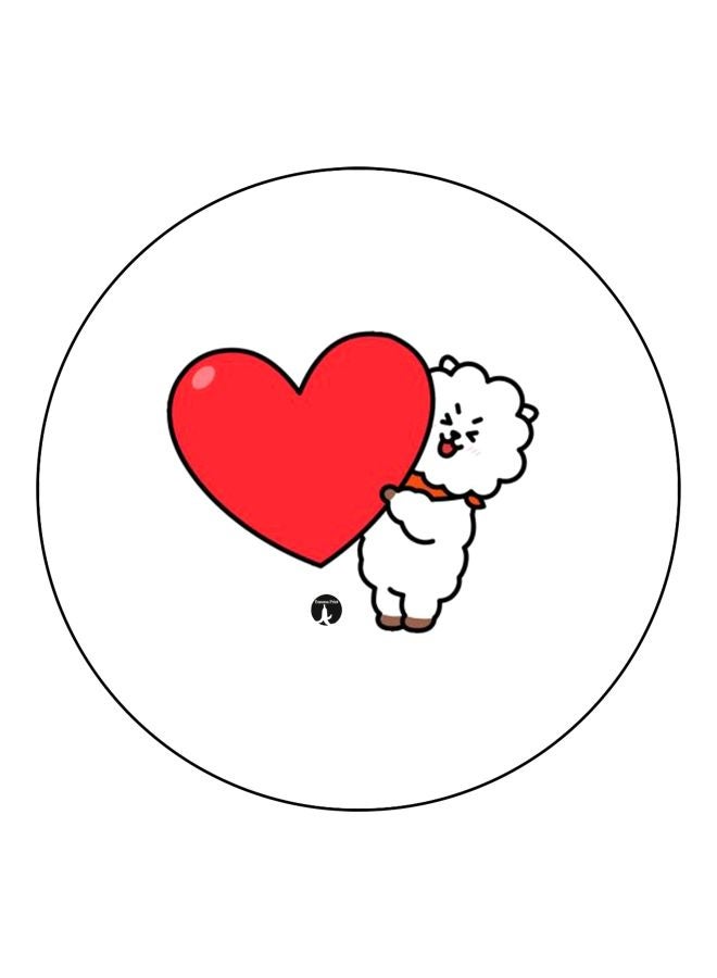 BP Heart Printed Fridge Magnet White/Red 5.5cm - Image 1