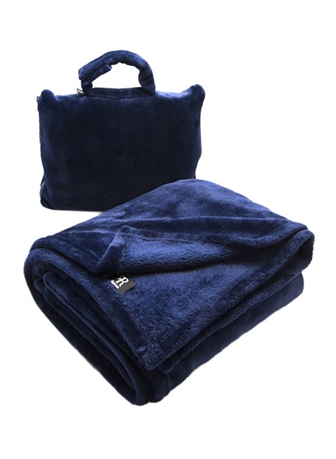 4-In-1 Travelling Blanket/Pillow/Seat Cushion/Lumbar Support Blue