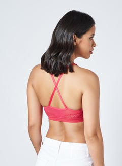 Amante Lace Sheer Non-Wired Bralette Bright Rose  - Image 2