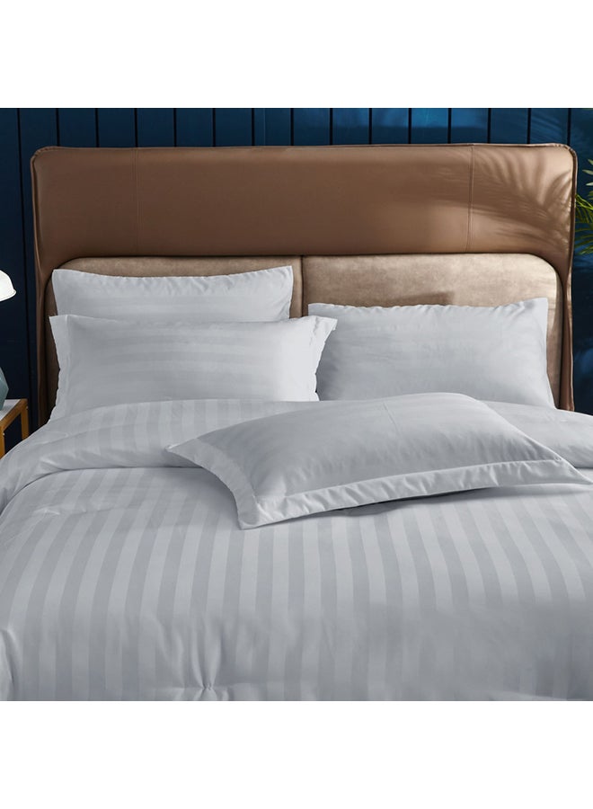 Donetella 6-Piece Damask Stripes Hotel Style Comforter Microfiber Grey  - Image 1