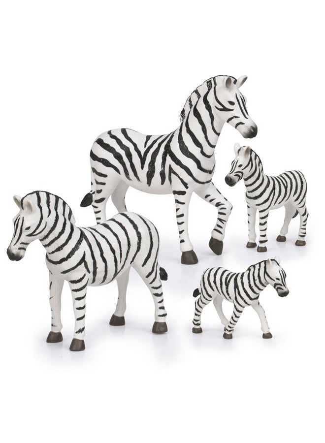 Terra 4-Piece Zebra Family Animals Figures Set one sizecm  - Image 1