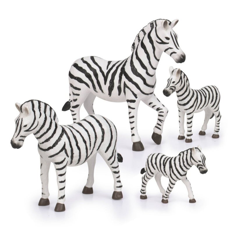 Terra 4-Piece Zebra Family Animals Figures Set one sizecm  - Image 2