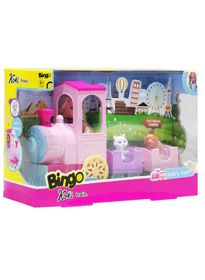Bingo - 4-Piece Koki HK-0109 Doll With Train And Pets - Image 1