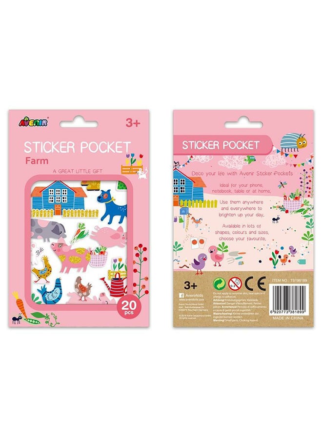 20-Piece Farm Characters Sticker Pocket 16.5 x 11cm - v1605015599/N41510883A_1