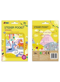 Avenir 20-Piece Unicorn Characters Sticker Pocket 16.5 x 11cm 