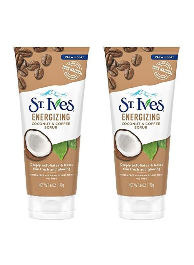 ST. Ives Pack of 2 Energizing Coconut And Coffee Face Scrub 2x170grams  - Image 1