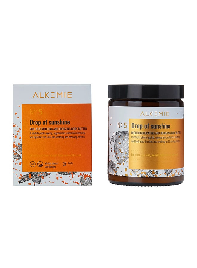 ALKEMIE - Sun For Everyone - Drop Of Sunshine Rich Regenerating And Bronzing Body Butter 180ml - Image 1
