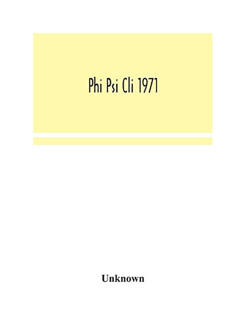 Phi Psi Cli 1971 paperback english - 2020
