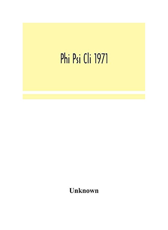 Phi Psi Cli 1971 paperback english - 2020 