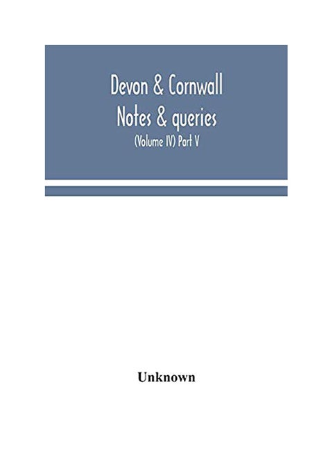 Devon & Cornwall Notes & Queries paperback english - 2020