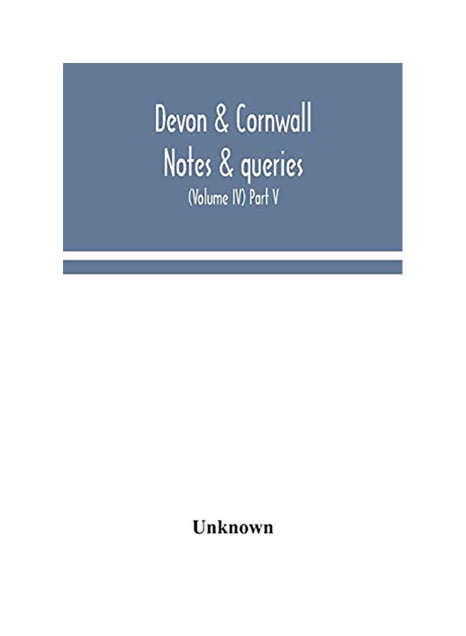 Devon & Cornwall Notes & Queries paperback english - 2020 