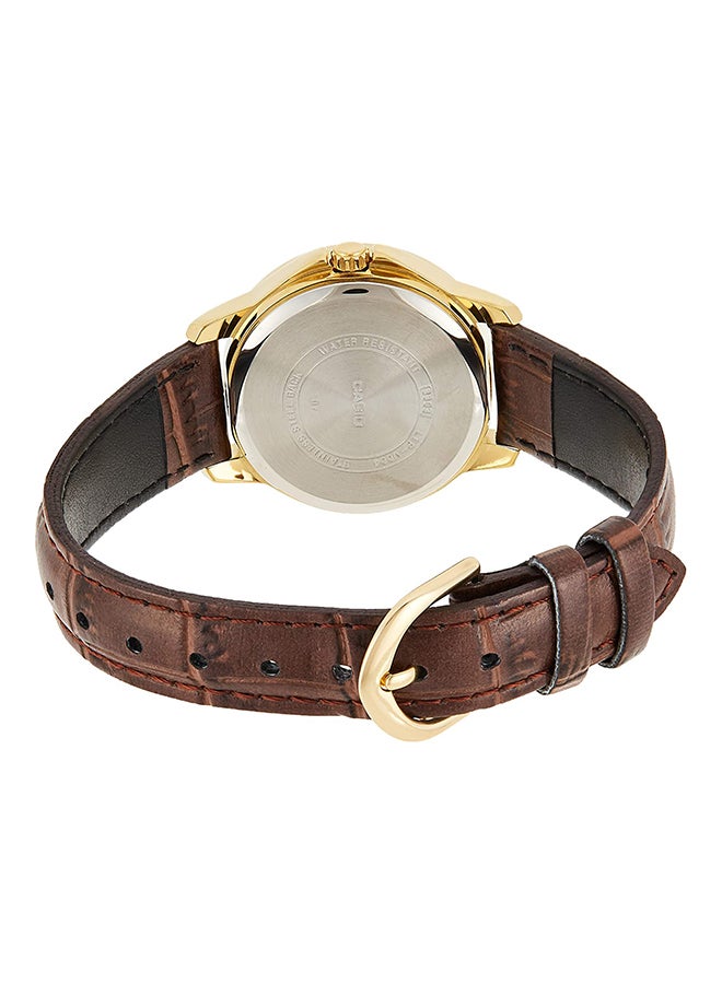 CASIO - Women's Leather Quartz Analog Watch LTP-V004GL-9AUDF - 35 mm - Brown - Image 1