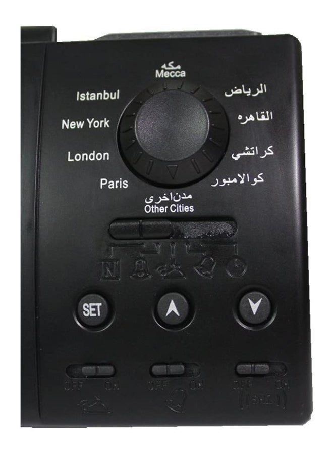 الحرمين - ساعة منبه الأذان رقمية أسود/ رمادي 18بوصة - Image 1
