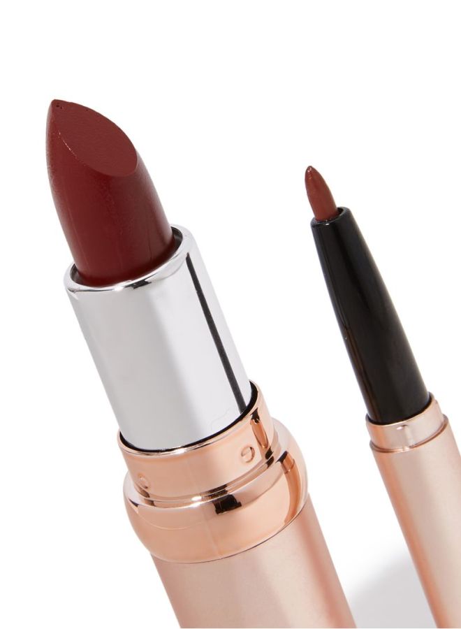 JUST GOLD Radiant Lipstick And Liner Set 04 Brown  - Image 3