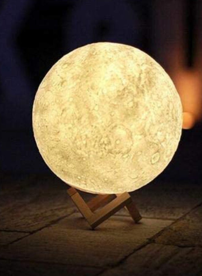 أيبيسي مصباح LED بتصميم قمر ثلاثي الأبعاد أصفر/بني 7.1بوصة - Image 3