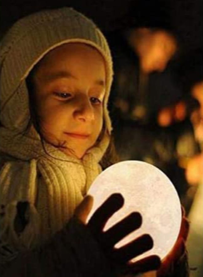 أيبيسي مصباح LED بتصميم قمر ثلاثي الأبعاد أصفر/بني 7.1بوصة - Image 4