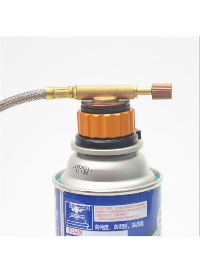 Outdoor Camping Hiking Stove Burner Adapter Gas Tank Connector Clip Type Auto-lock Adapter Converter Gold 5*5*5cm - Image 3