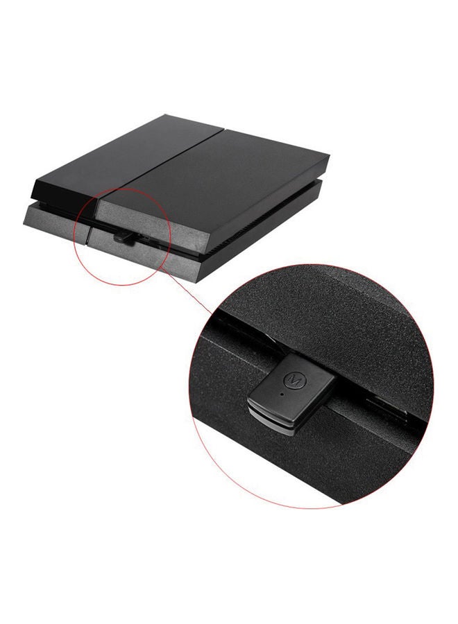 محول سماعة أذن لاسلكي بجهاز استقبال Bt ومحول Bt 4.0 بمنفذ دونجل Usb وميكروفون للبلايستيشن 4 باللون الأسود