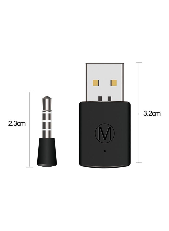 محول سماعة أذن لاسلكي بجهاز استقبال Bt ومحول Bt 4.0 بمنفذ دونجل Usb وميكروفون للبلايستيشن 4 باللون الأسود