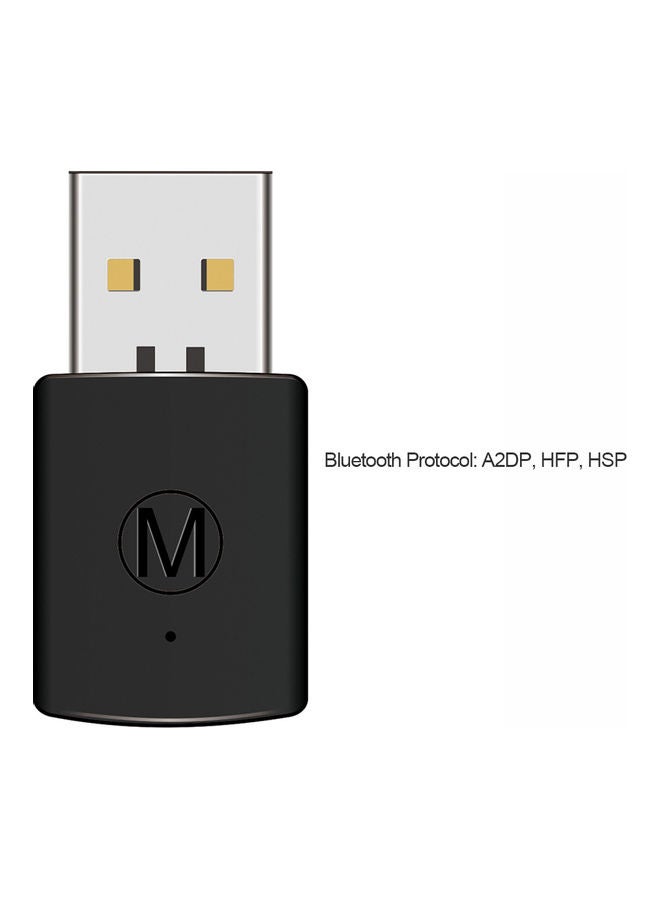 محول سماعة أذن لاسلكي بجهاز استقبال Bt ومحول Bt 4.0 بمنفذ دونجل Usb وميكروفون للبلايستيشن 4 باللون الأسود