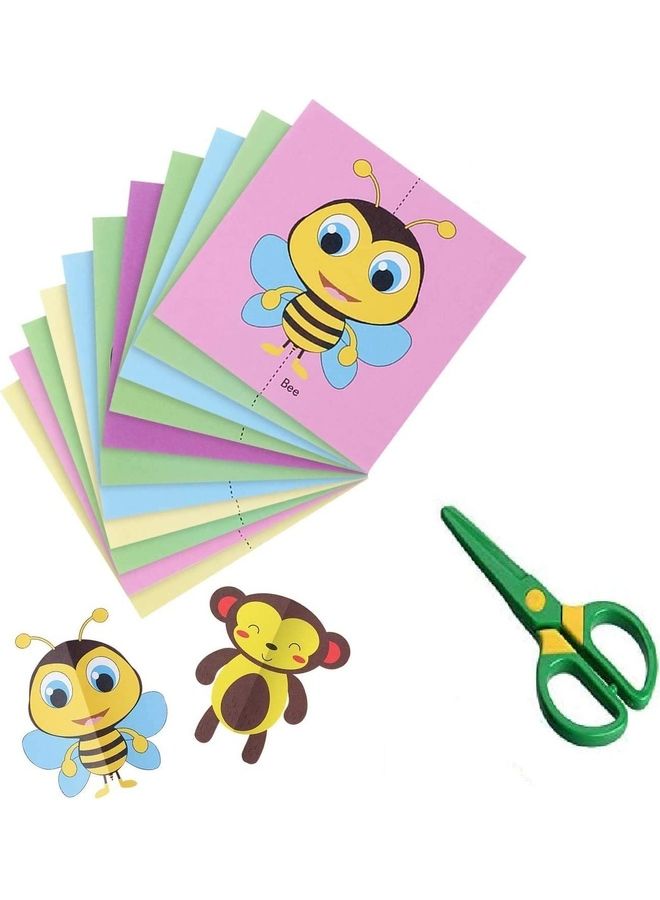Generic - JMD 120Pcs of Colorful Children Paper Folding- Paper Cutting Cartoon Origami Paper Making Educational Toys Fun Cut Paper for Kids and Beginners to Make DIY Paper Crafts 22cm - Image 1