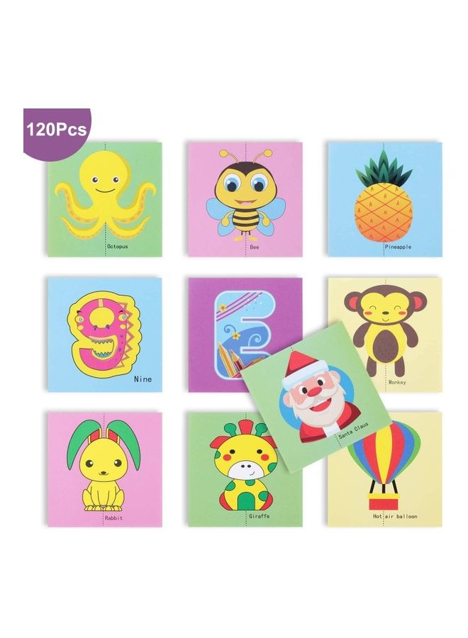 Generic - JMD 120Pcs of Colorful Children Paper Folding- Paper Cutting Cartoon Origami Paper Making Educational Toys Fun Cut Paper for Kids and Beginners to Make DIY Paper Crafts 22cm - Image 1