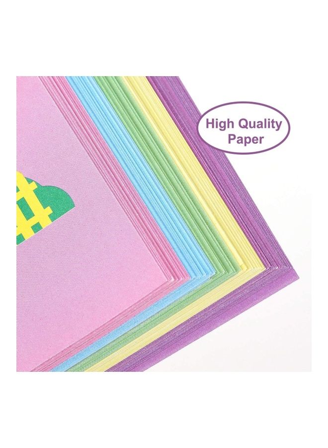 Generic - JMD 120Pcs of Colorful Children Paper Folding- Paper Cutting Cartoon Origami Paper Making Educational Toys Fun Cut Paper for Kids and Beginners to Make DIY Paper Crafts 22cm - Image 1