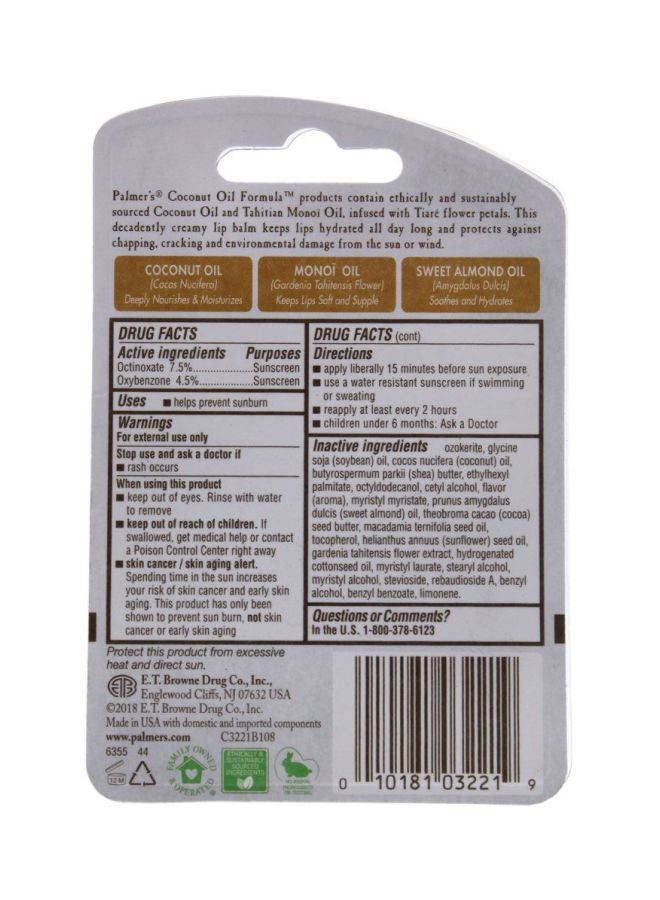 بالمرز زبدة الشفاه بتركيبة زيت جوز الهند مع عامل حماية من الشمس SPF15 بني 4جرام - Image 4