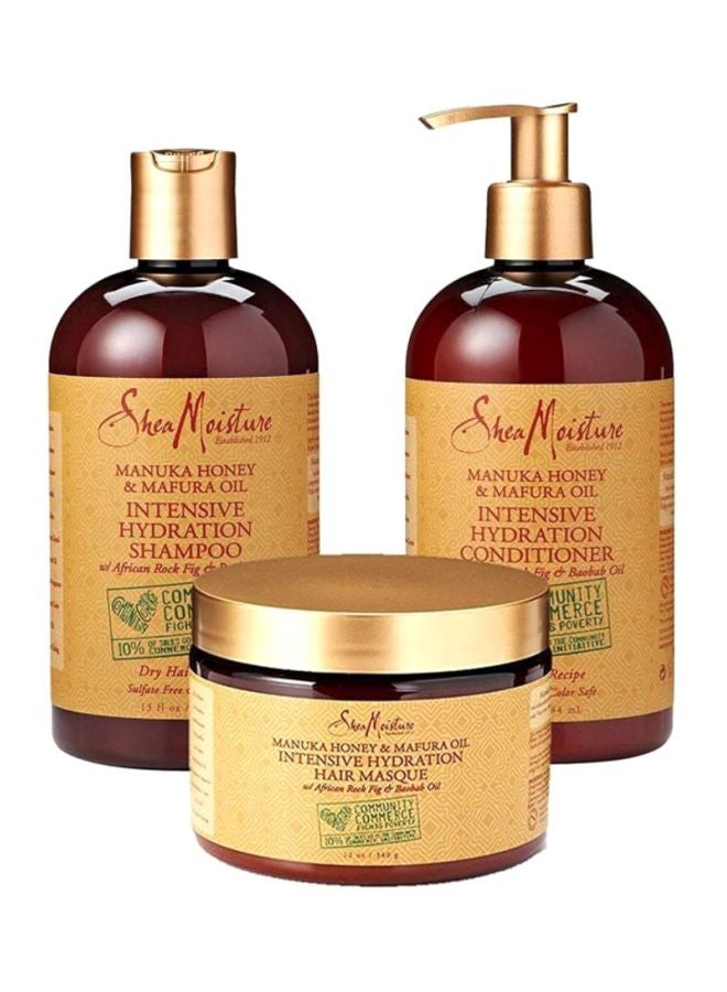 Manuka Honey And Mafura Oil Hair Shampoo And Conditioner With Hair Masque Shampoo 13, Conditioner 13, Masque 12