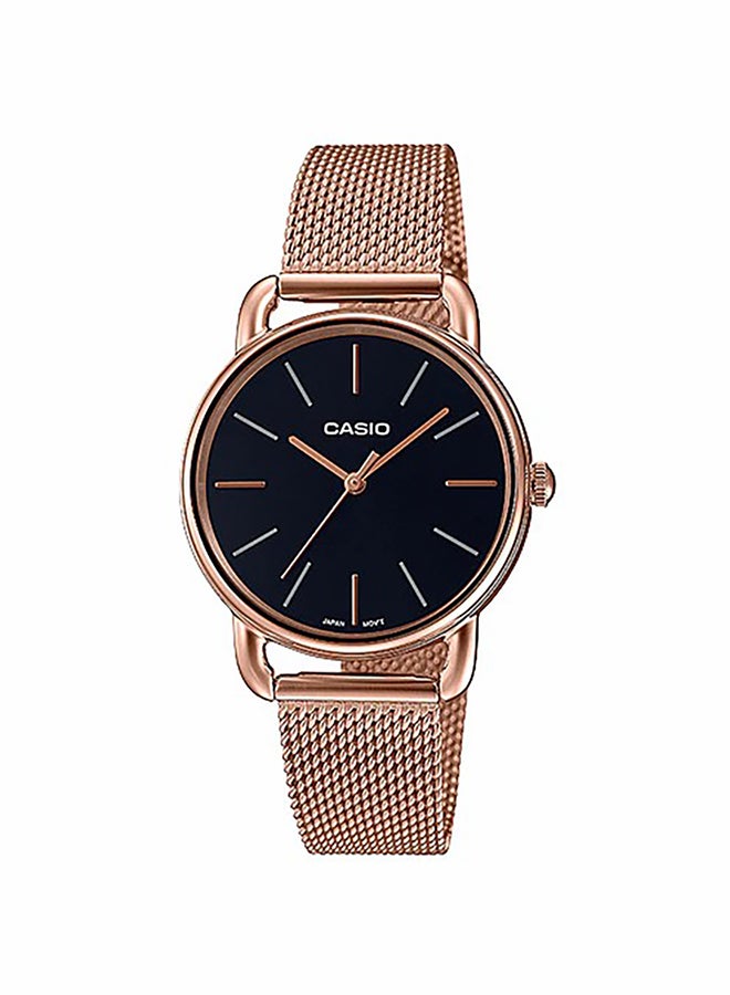 كاسيو ساعة يد بعقارب بحركة كوارتز بسوار من الاستانلس ستيل أسود/ذهبي طراز LTP-E412MPG-1ADF للنساء